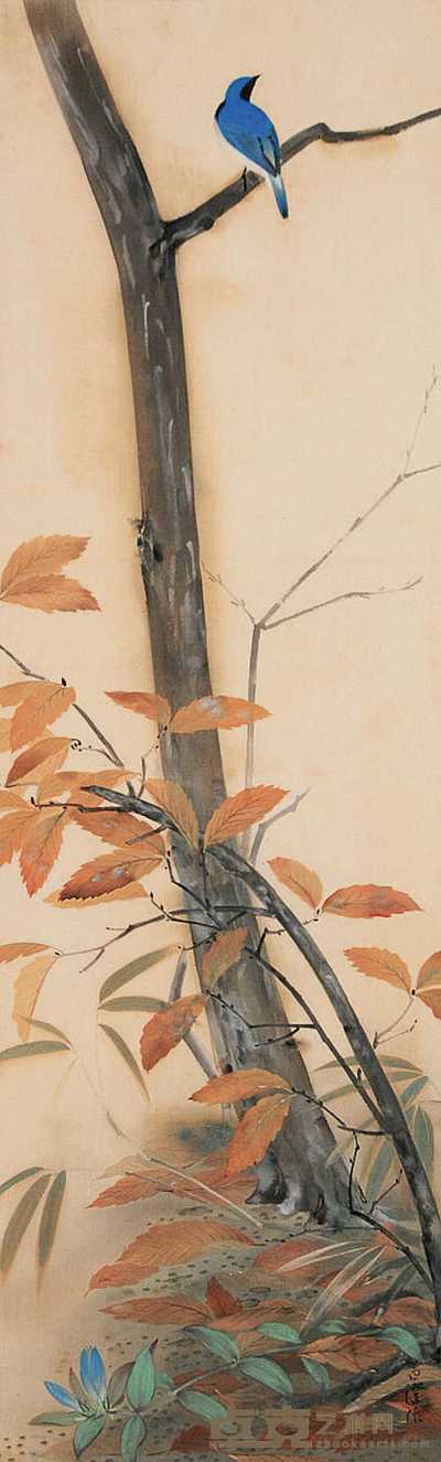 白澄（日本画） 花鸟 立轴 118×36cm